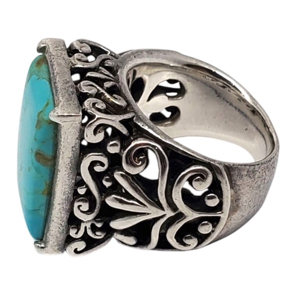 Barse Sterling Silver Turquoise Gemstone Ring Size 7 #21004 - Picture 10 of 11